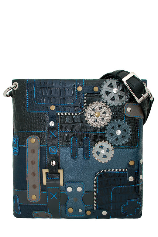 Сумка женская Protege, ДС-144-180 Техно чёрно-синяя