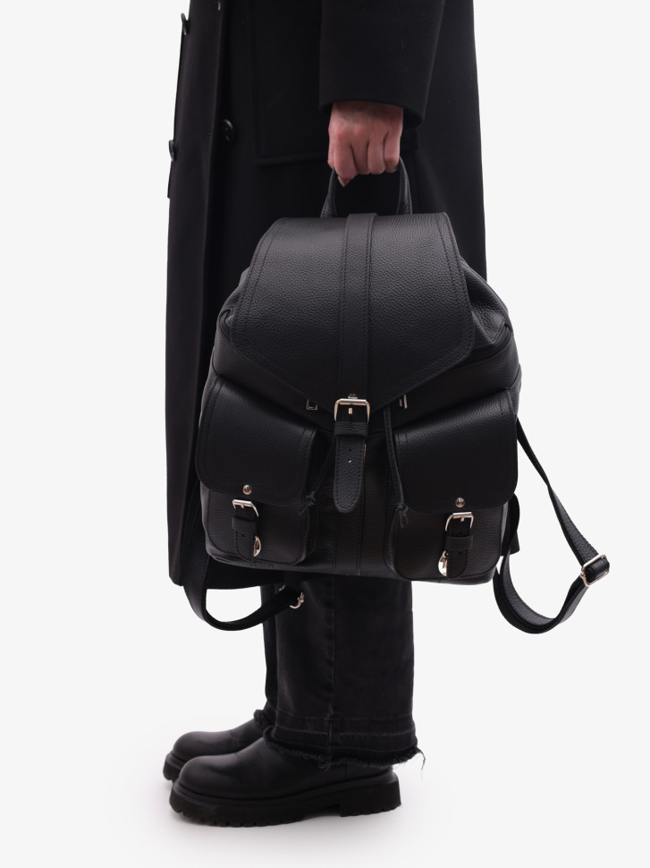 Кожаный рюкзак RHino 16-02 чёрный