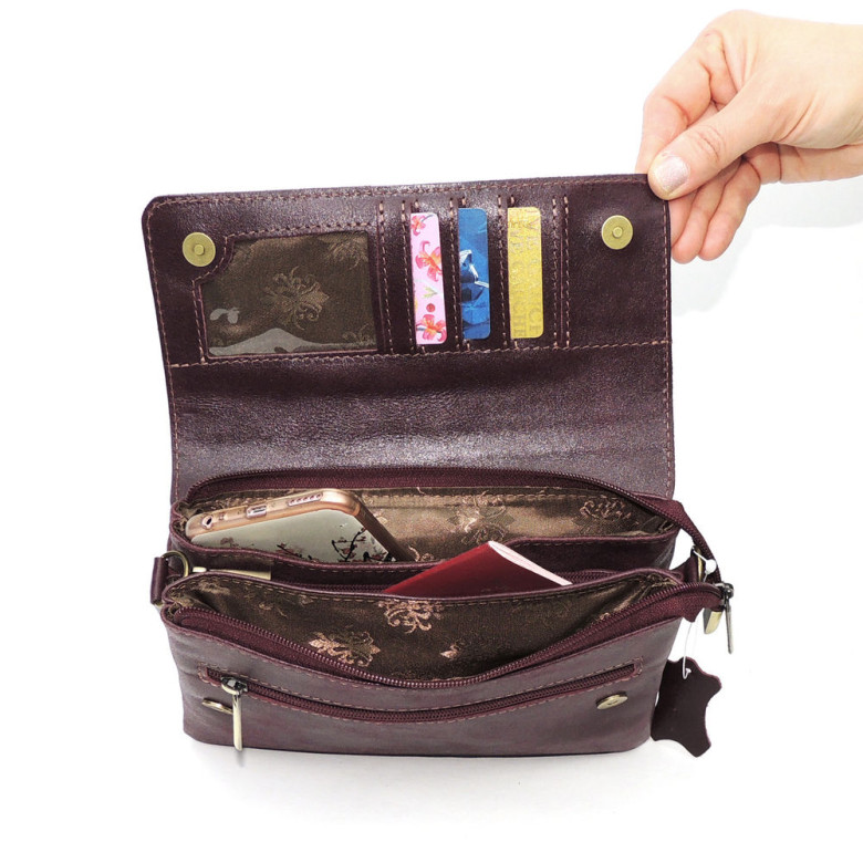 Женская кожаная сумка Natalia Kalinovskaya С74т «Дария» бордо