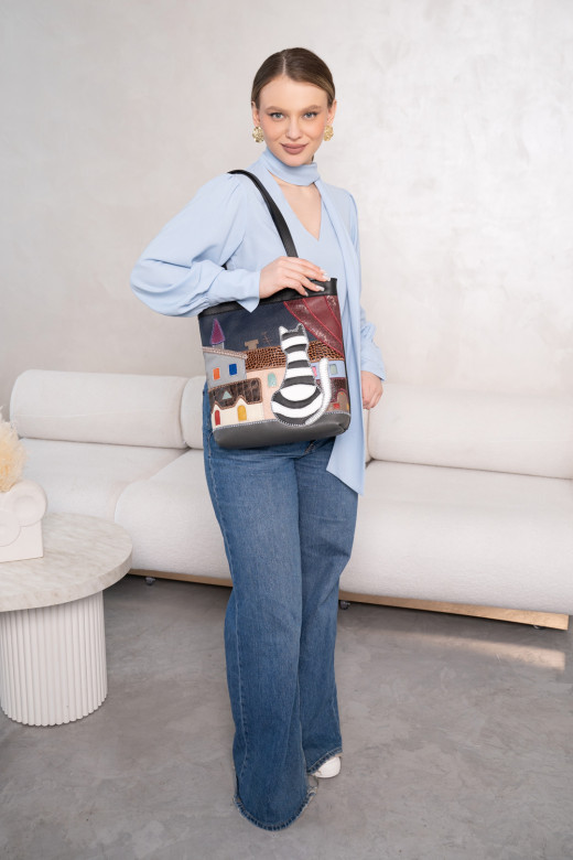 Сумка Protege ДС-528-305 "Окно ночь" черный флотер