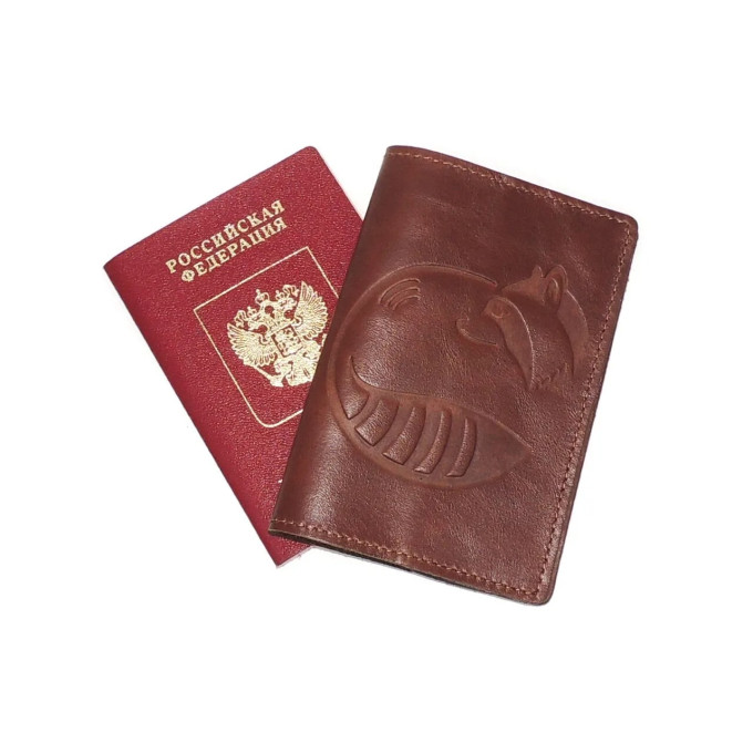 Обложка для паспорта Natalia Kalinovskaya Ое-60 енот рыжая Обложка для паспорта Natalia Kalinovskaya Ое-60 енот рыжая