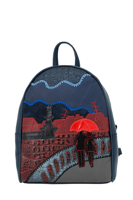 Рюкзак женский Protege, ДС-348-113 "Город №15" синий