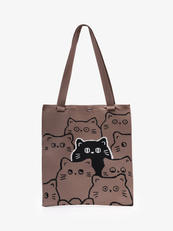 Сумка-шопер Baggins Cat коричневая