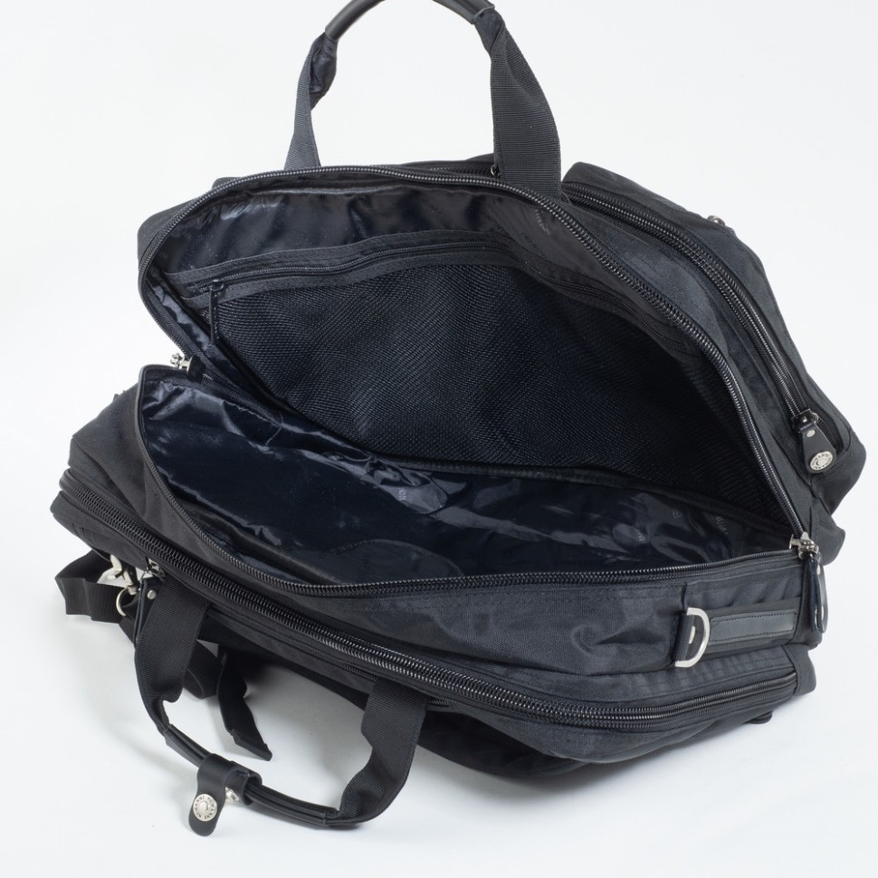 Сумка-рюкзак трансформер из текстиля Numanni 356 чёрная Сумка-рюкзак трансформер из текстиля Numanni 356 чёрная