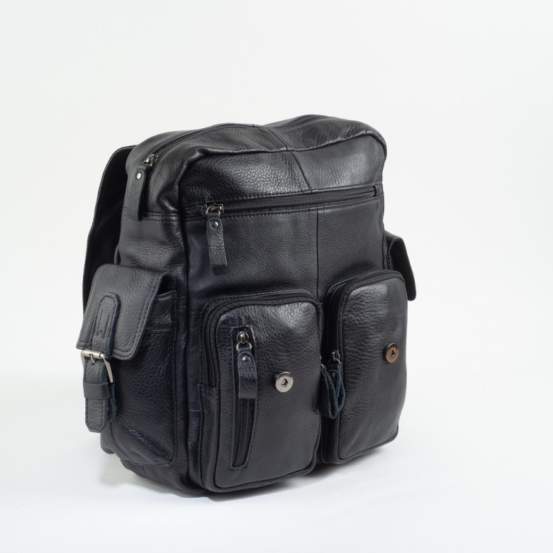 Рюкзак Zinixs "Кленовый лист" из натуральной кожи 3906-1 чёрный