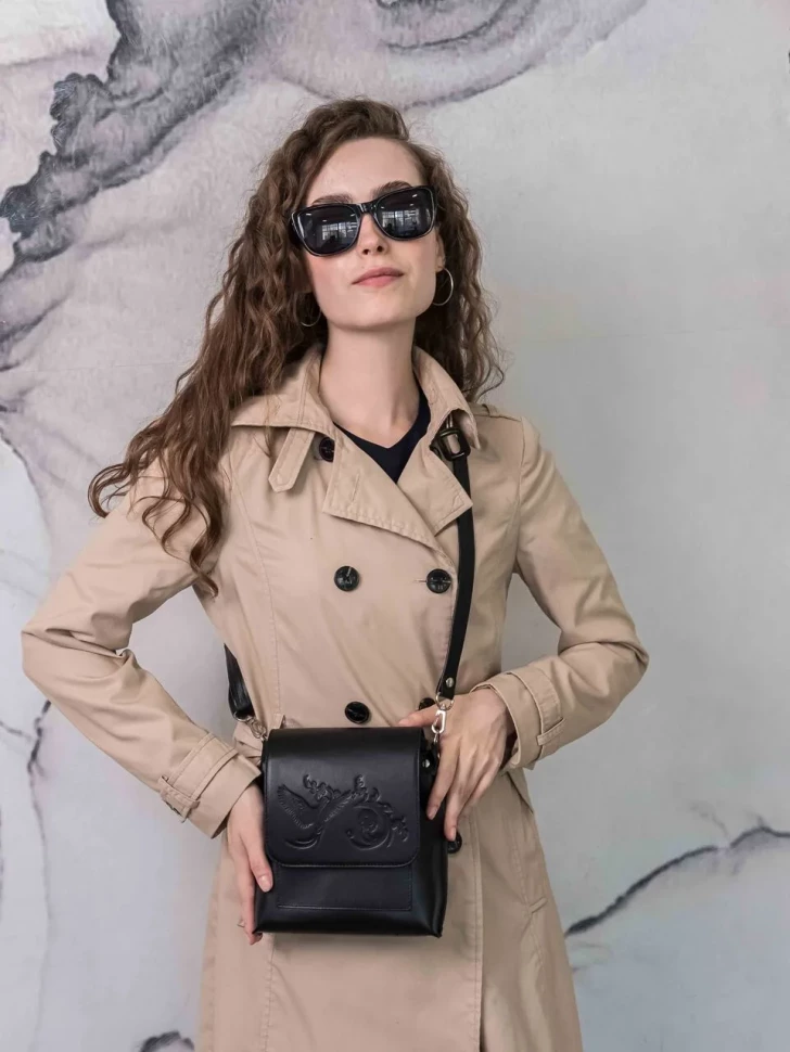 Сумка женская Natalia Kalinovskaya С86п.711 «Бритт» чёрная Сумка женская Natalia Kalinovskaya С86п.711 «Бритт» чёрная