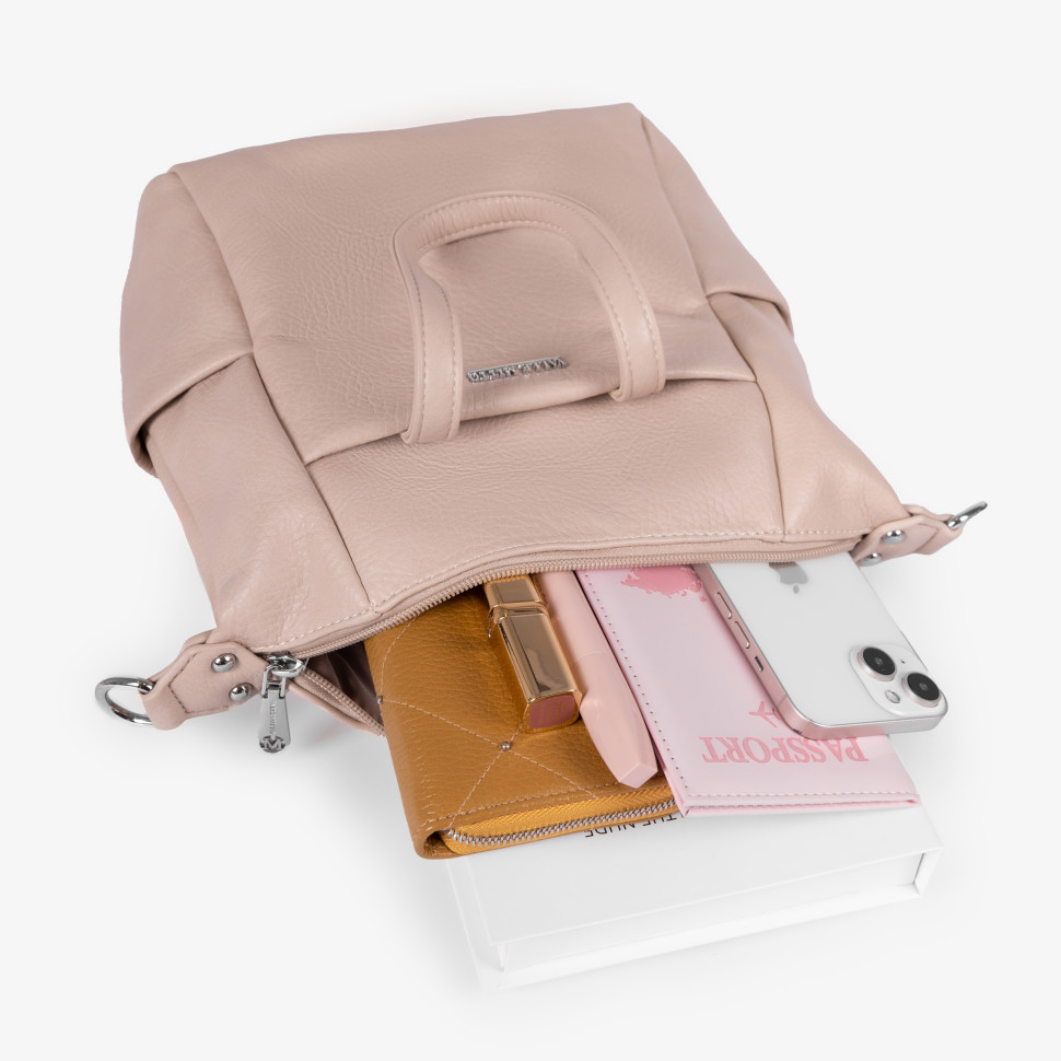 Сумка-рюкзак Valle Mitto, 91666 бежевая Сумка-рюкзак Valle Mitto, 91666 бежевая