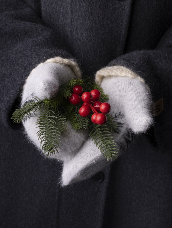 Варежки женские Корона 3046 св.серые