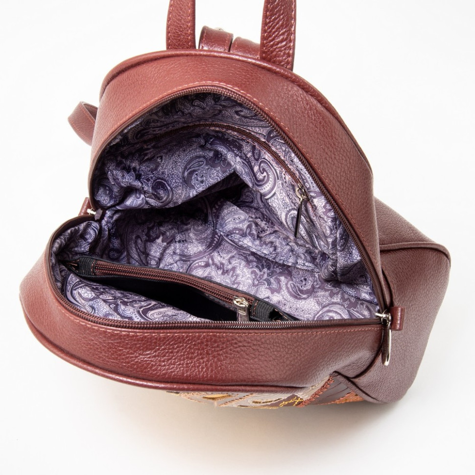 Кожаный рюкзак Protege, 348-181 "Техно" чёрный+бордо флотер Кожаный рюкзак Protege, 348-181 "Техно" чёрный+бордо флотер