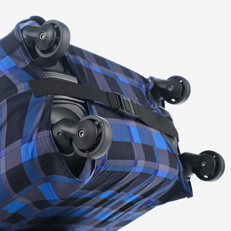 Чехол для чемодана Клетка размер L чёрно-синий Чехол для чемодана Клетка размер L чёрно-синий