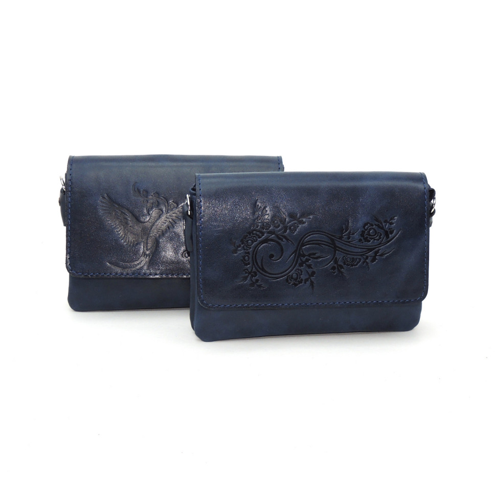 Женская сумочка кошелёк Natalia Kalinovskaya С53т «Колибри» синяя Женская сумочка кошелёк Natalia Kalinovskaya С53т «Колибри» синяя