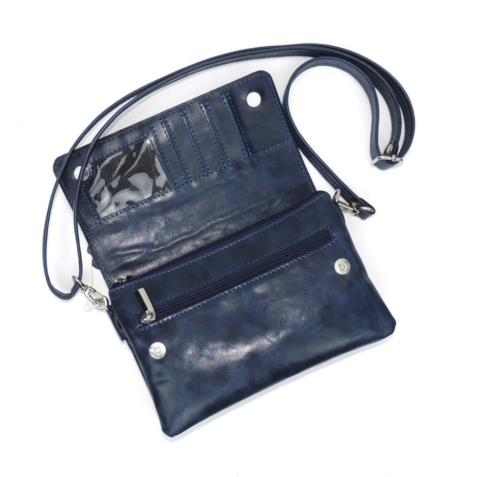 Синяя женская кожаная сумка Natalia Kalinovskaya «Роксан» Растение Синяя женская кожаная сумка Natalia Kalinovskaya «Роксан» Растение