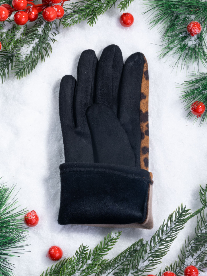 Перчатки женские Victory Леопард коричневые