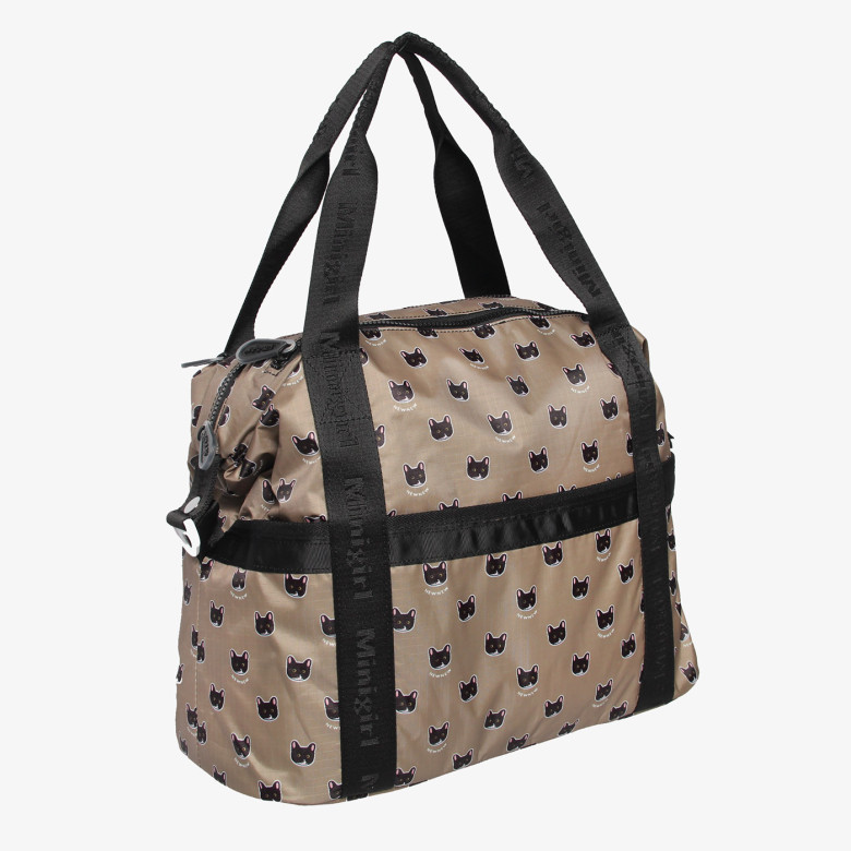 Сумка женская текстильная Minigirl 3015 коты коричневая