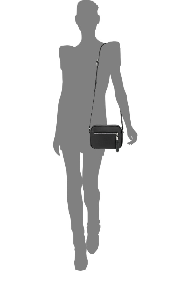 Сумка Protege Ц-340/1 черный/красный флотер+гладкая