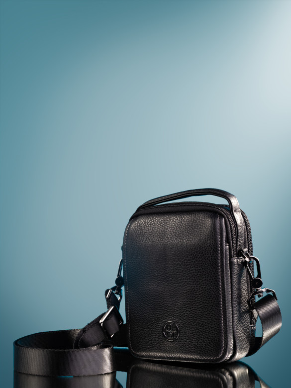 Сумка мужская из натуральной кожи HT 407-21 чёрная