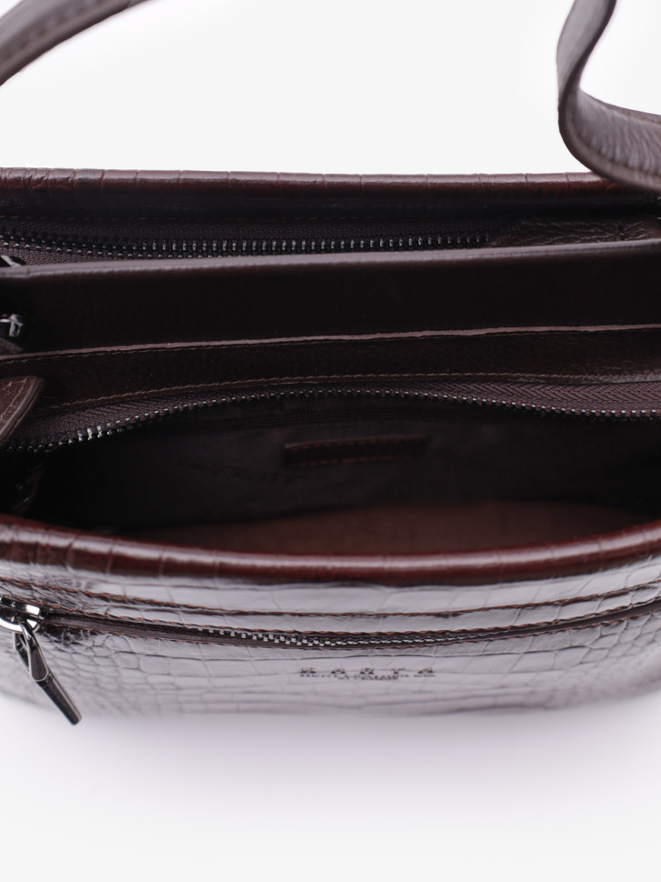 Сумка женская Karya 2427 тёмно-коричневый крокодил Сумка женская Karya 2427 тёмно-коричневый крокодил