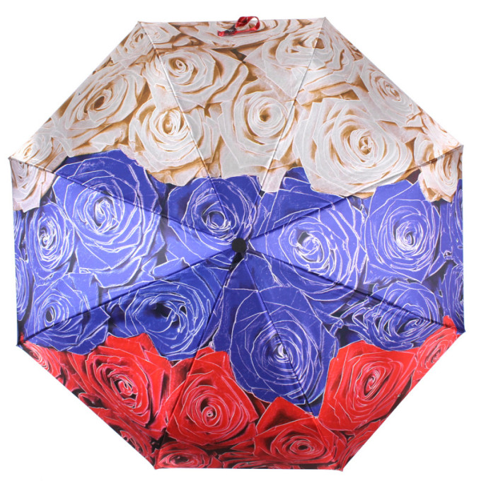 Зонт женский Flioraj 231202 белый цветы Зонт женский Flioraj 231202 белый цветы