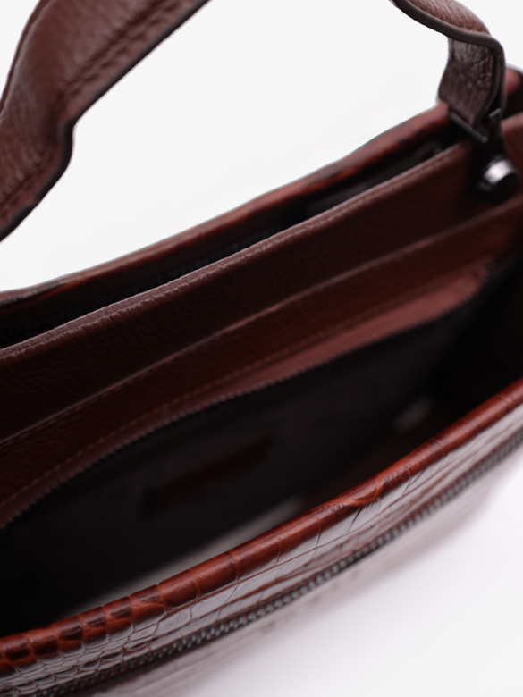 Сумка женская Karya 2427 коричневый крокодил