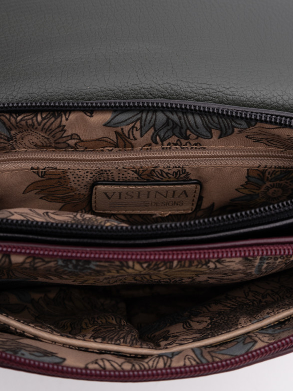 Сумка женская Vishnia 0006 green/wine Сумка женская Vishnia 0006 green/wine