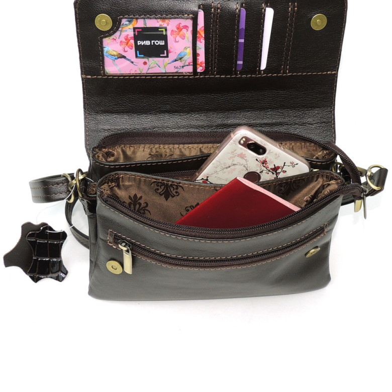 Коричневая женская кожаная сумка Natalia Kalinovskaya «Кора»