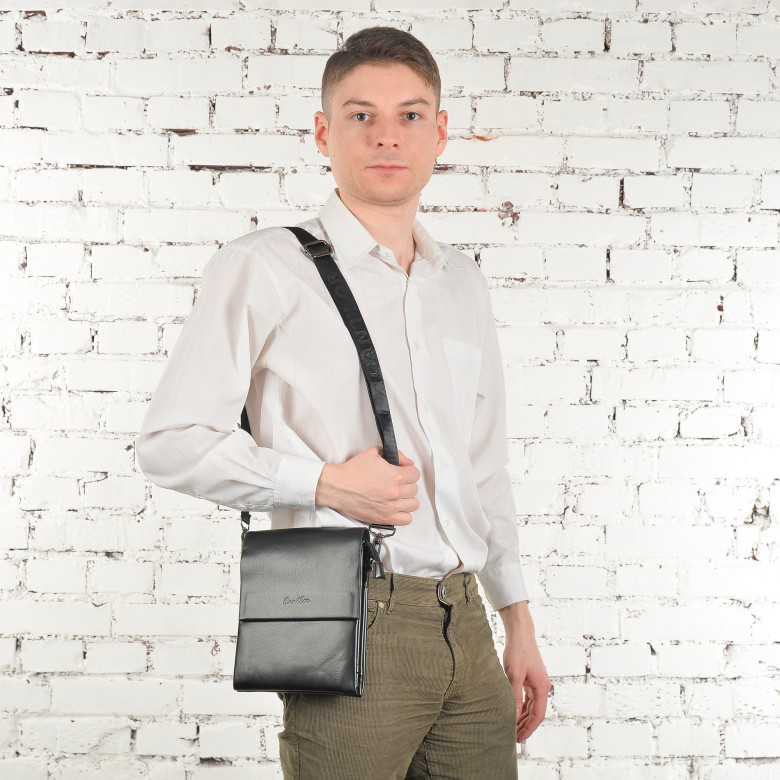 Мужская сумка-планшет из экокожи Cantlor L871M-5 чёрная