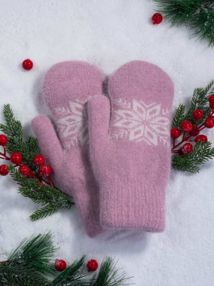 Варежки женские Корона 3046 розовые