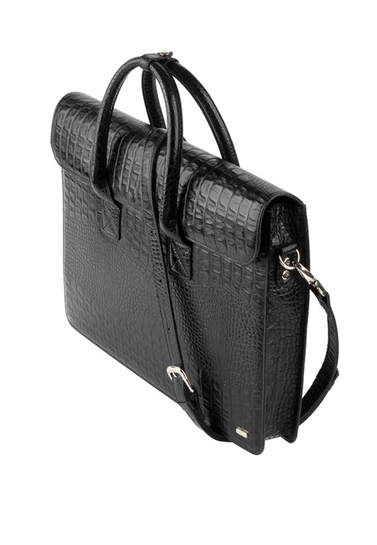 Сумка Esse 78626 ДАРСИ DARK кожа кайман черная