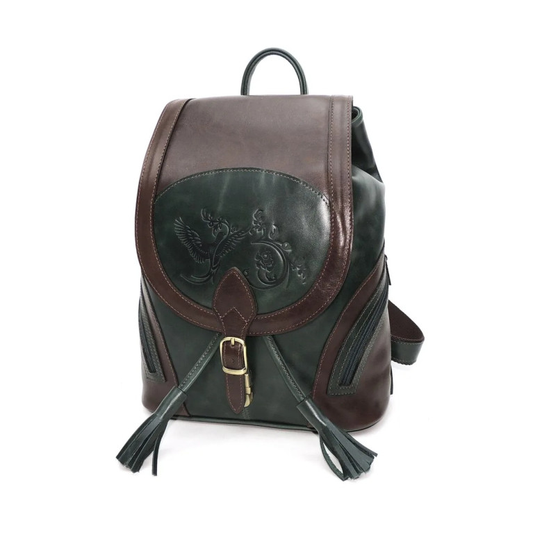 Рюкзак женский Natalia Kalinovskaya, "Стасия" зеленый/коричневый Рюкзак женский Natalia Kalinovskaya, "Стасия" зеленый/коричневый
