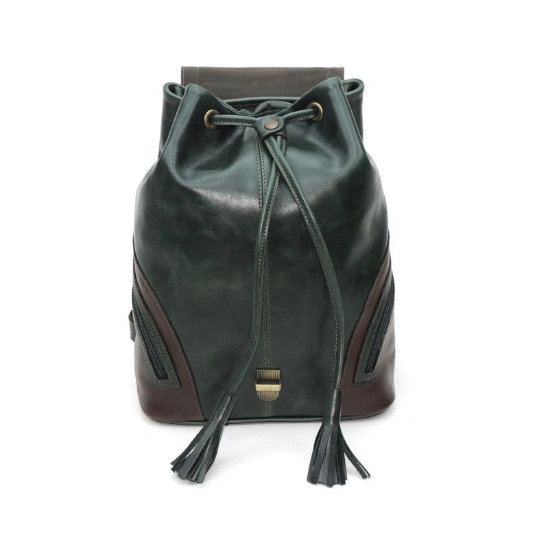 Рюкзак женский Natalia Kalinovskaya, "Стасия" зеленый/коричневый Рюкзак женский Natalia Kalinovskaya, "Стасия" зеленый/коричневый