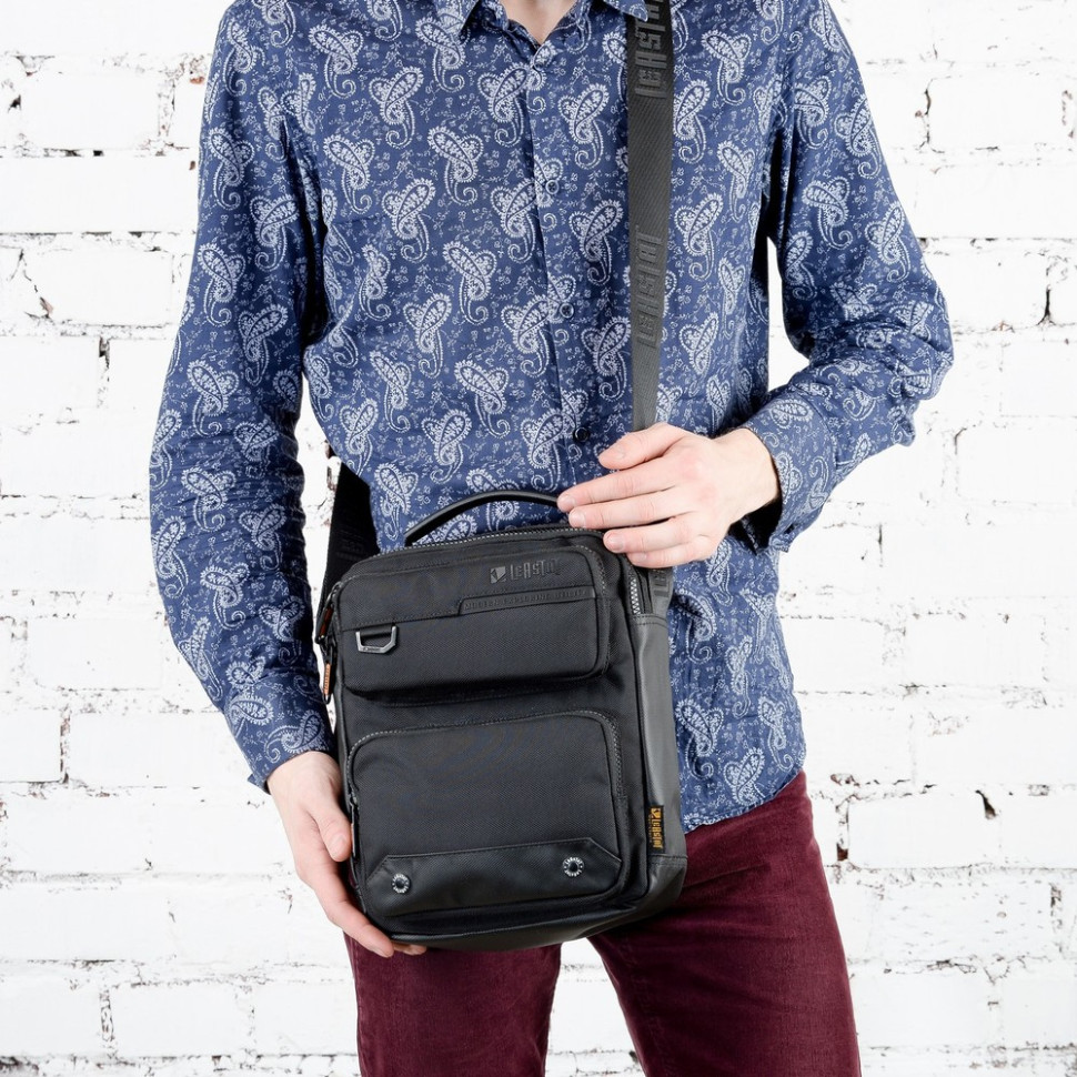 Сумка мужская Leastat L 9001 чёрная Сумка мужская Leastat L 9001 чёрная