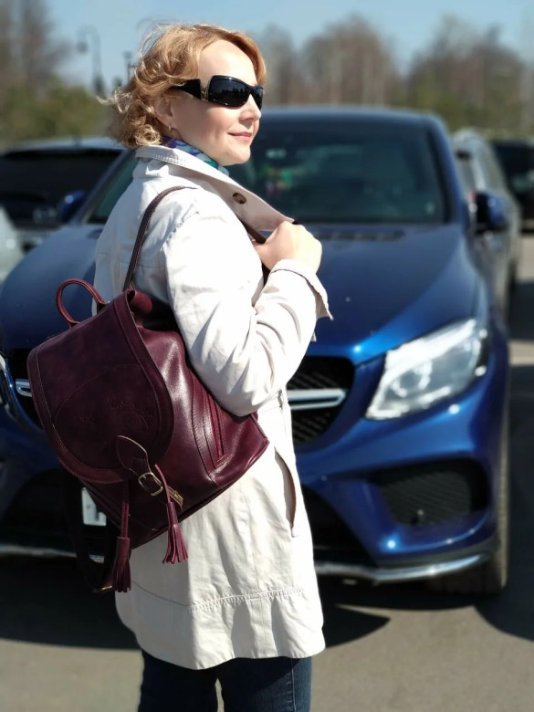 Рюкзак женский Natalia Kalinovskaya, "Климин" бордо гладкий