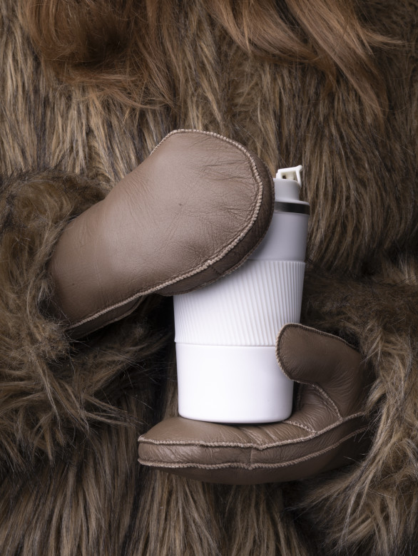 Варежки женские Baggins 0180 дубленка коричневые