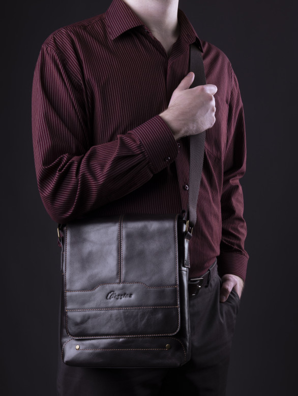 Сумка мужская Baggins 0107 коричневая пулап