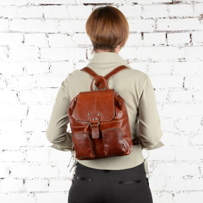 Кожаный рюкзак RHino 16-04 коричневый винтаж