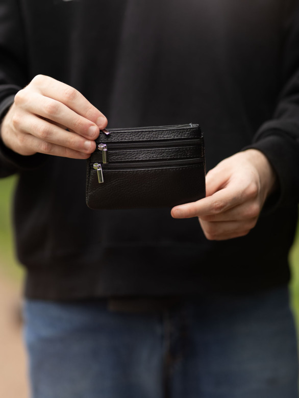 Кошелек для мелочи + ключница A-00141 black