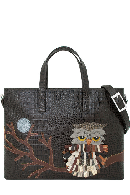 Сумка Protege ДС-223-84 "Сова№2" темно-коричневый рептилия