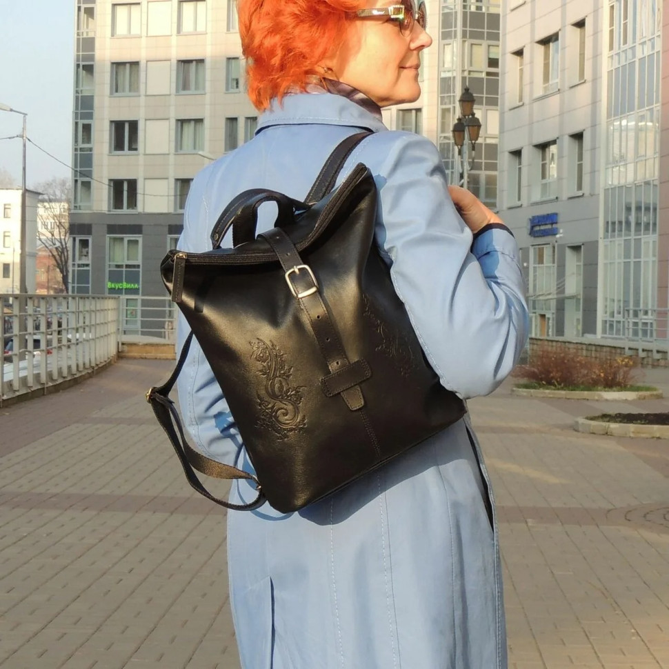 Рюкзак женский Natalia Kalinovskaya СР-34т.711 «Джемма» чёрный гладкий Рюкзак женский Natalia Kalinovskaya СР-34т.711 «Джемма» чёрный гладкий