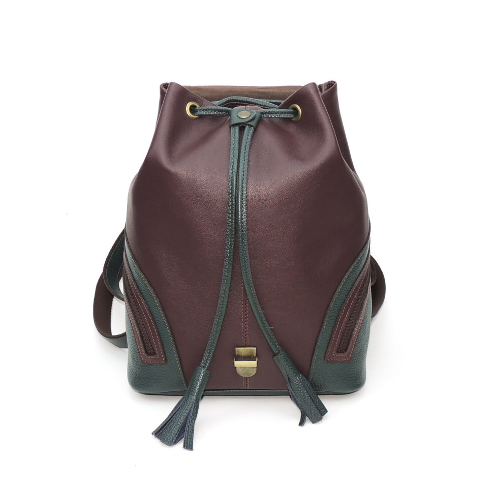 Рюкзак женский Natalia Kalinovskaya, "Дженис" зеленый/бордо Рюкзак женский Natalia Kalinovskaya, "Дженис" зеленый/бордо