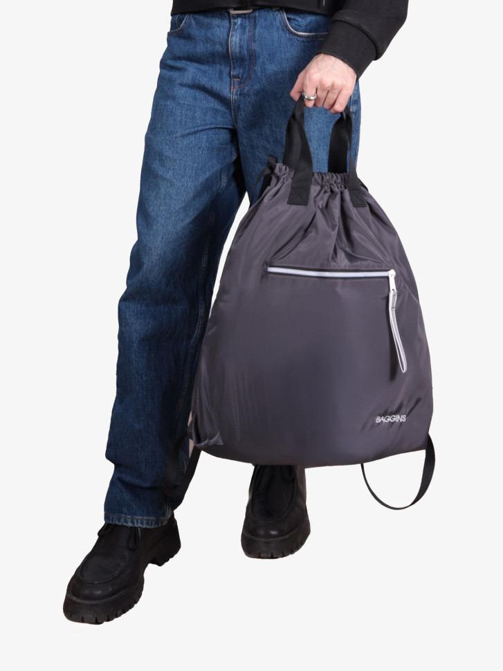 Сумка-мешок Б 9267 серая Сумка-мешок Б 9267 серая