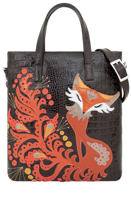 Сумка женская Protege, ДС-220-176 "Лиса №2" тёмно-коричневая рептилия